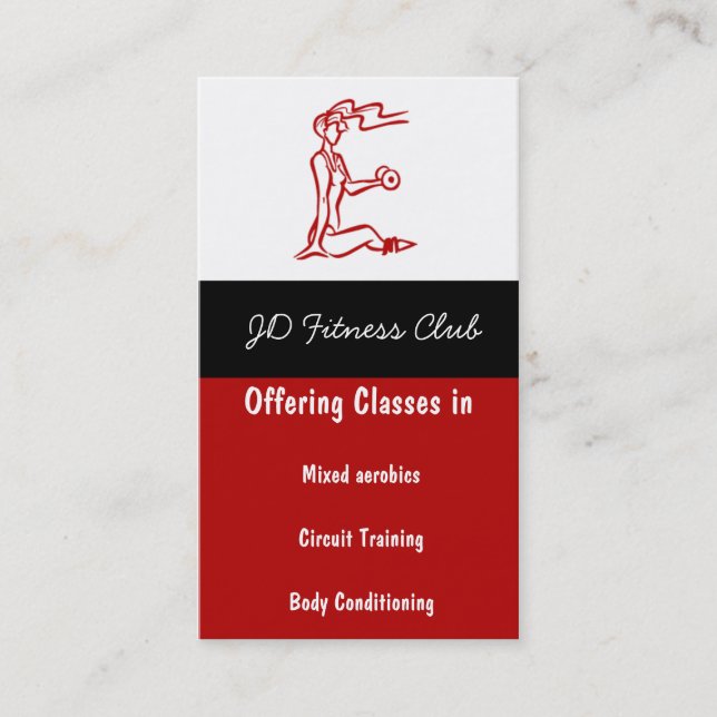 Cartes de visite de conditionnement physique (Devant)