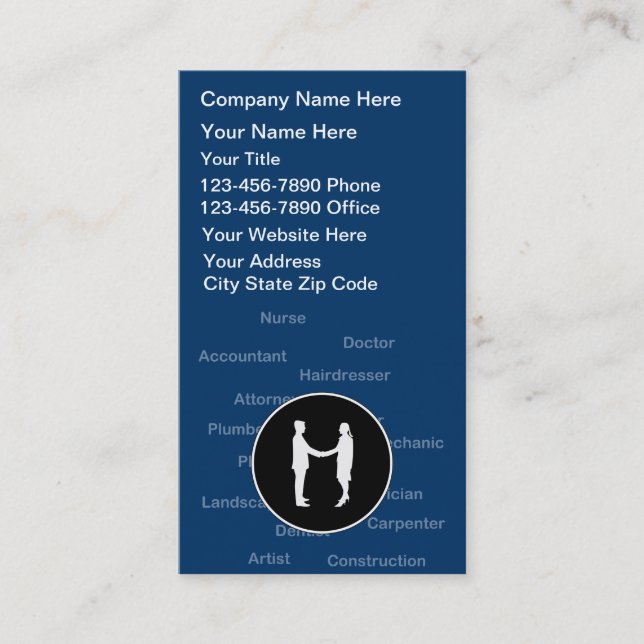 Cartes de visite de conseiller de carrière (Devant)