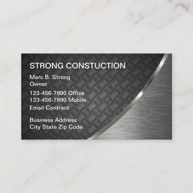 Cartes de visite de construction Faux Metallic Loo (Devant)