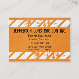 Cartes de visite de Construction Orange Large
