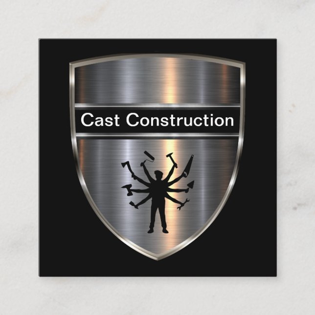 Cartes de visite de construction uniques en gras (Devant)