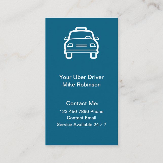 Cartes de visite de contact simple Uber Driver (Devant)