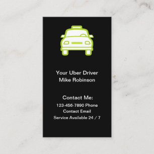Cartes de visite de contact simple Uber Driver