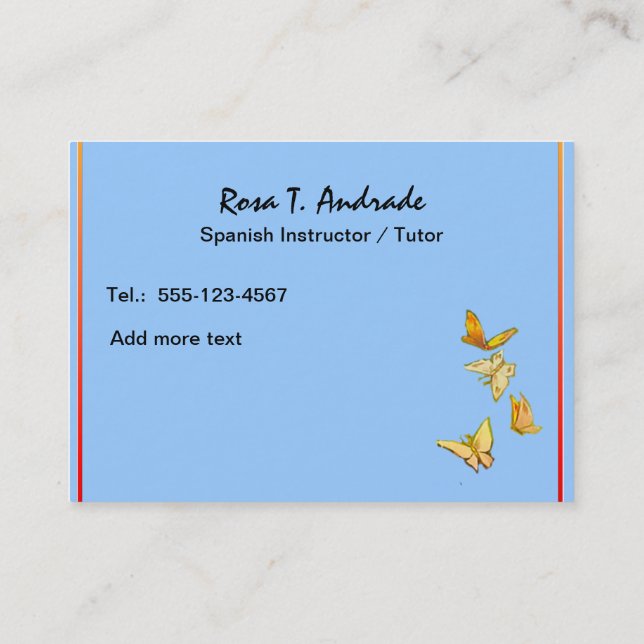 Cartes de visite de cours particuliers avec le (Dos)