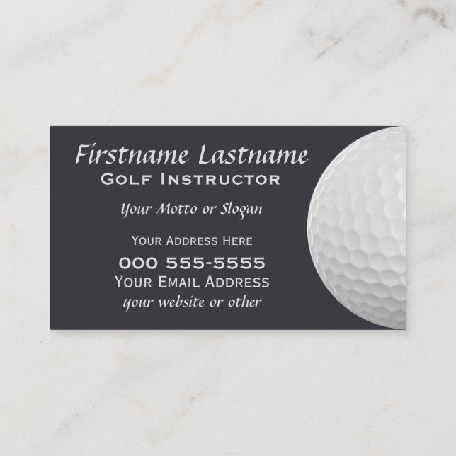 Cartes de visite de coutume de boules de golf (Dos)