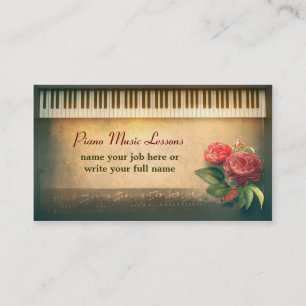 cartes de visite de coutume de piano