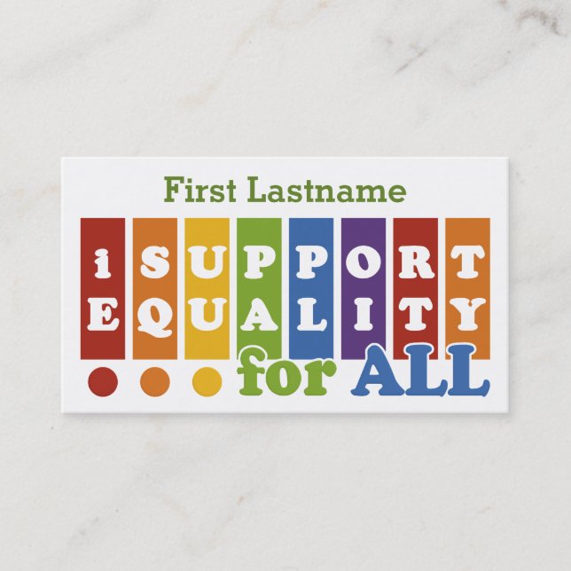 Cartes de visite de coutume d'égalité des droits (Devant)