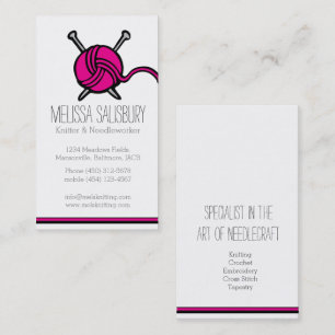 Cartes de visite de couture de tricot