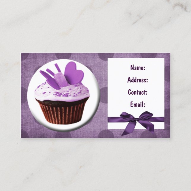 cartes de visite de cupcake (Devant)