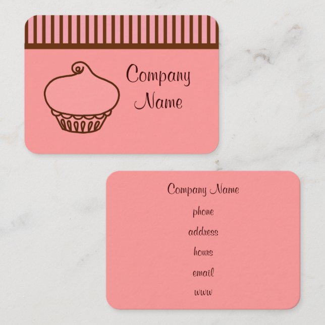 Cartes de visite de Cupcake (Devant / Derrière)