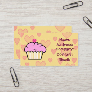 cartes de visite de cupcake doux