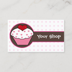 cartes de visite de cupcake rose
