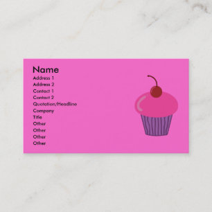 Cartes de visite de Cupcake rose