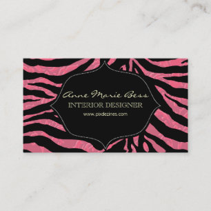 cartes de visite de Damask à la framboise zebra+