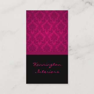 Cartes de visite de dentelle noir rose chaud