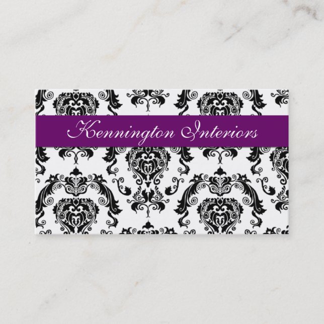 Cartes de visite de dentelle Royal violet noir (Devant)