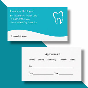 Cartes de visite de dentiste