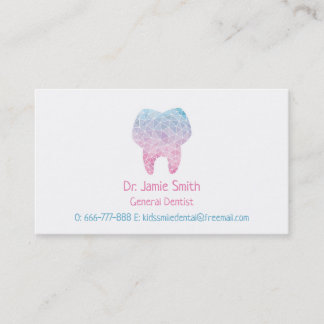 Cartes de visite de dentiste de dent de polygone