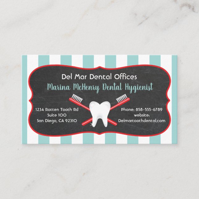 Cartes de visite de dentiste ou d'hygiéniste (Devant)