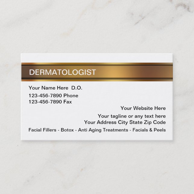 Cartes de visite de dermatologue (Devant)