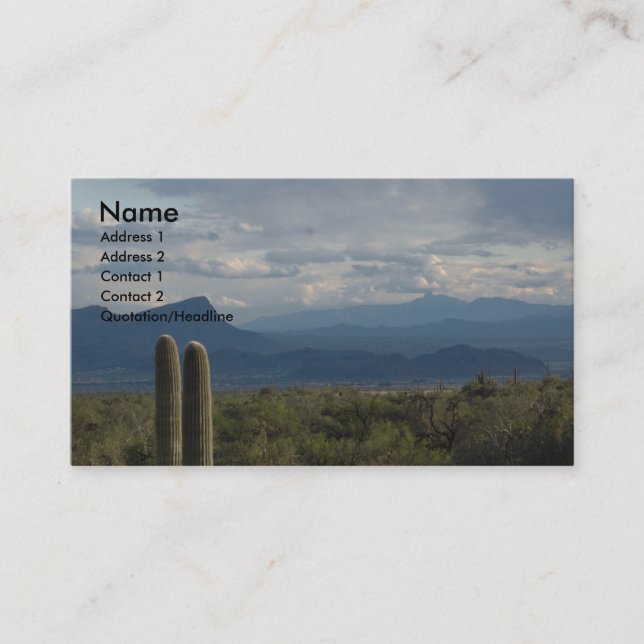 Cartes de visite de désert de Sonoran (Devant)