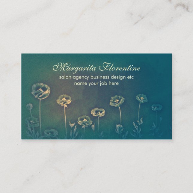 cartes de visite de design artistique floral vinta (Devant)