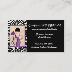 Cartes de visite de diva de mode