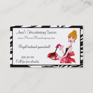 Cartes de visite de diva de nettoyage de Chambre