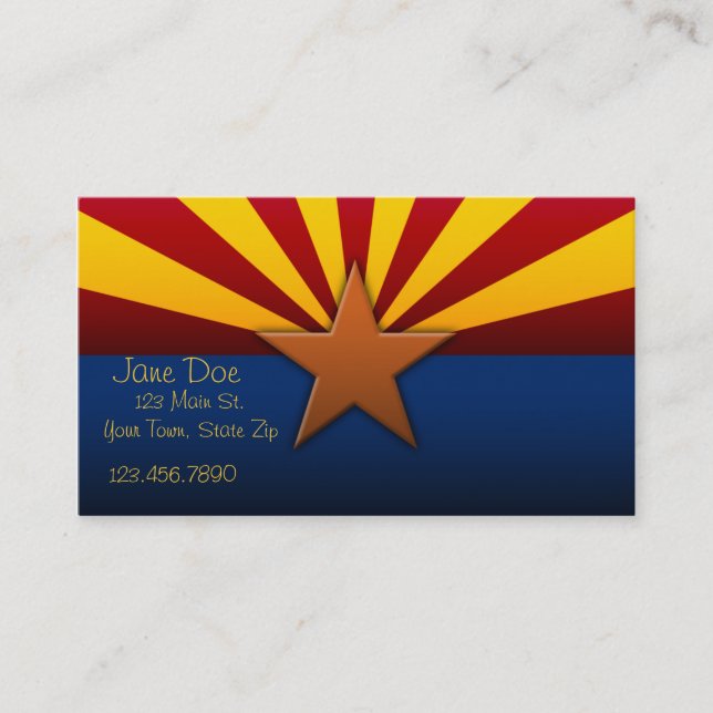 Cartes de visite de drapeau d'état de l'Arizona (Devant)