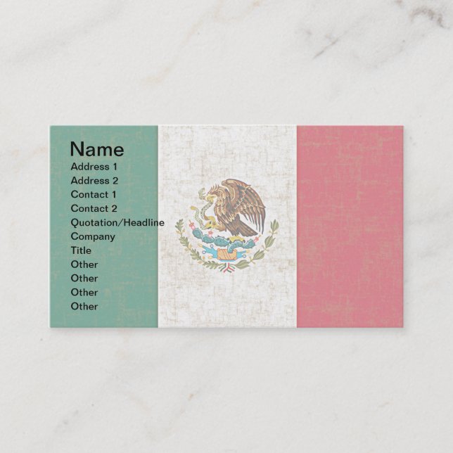 Cartes de visite de DRAPEAU MEXICAIN (Devant)