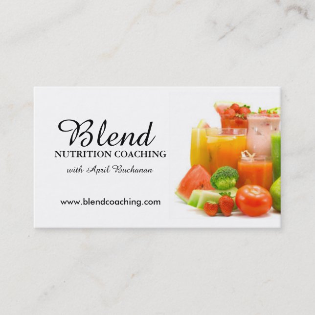 Cartes de visite de entraînement de nutrition (Devant)