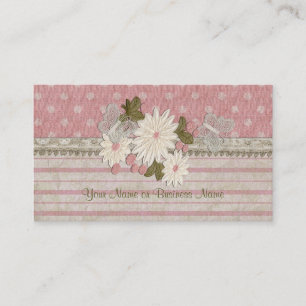 Cartes de visite de fleurs et de papillons