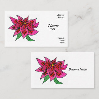 Cartes de visite de fleurs roses