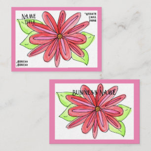 Cartes de visite de fleurs roses