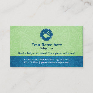 Cartes de visite de garde d'enfants