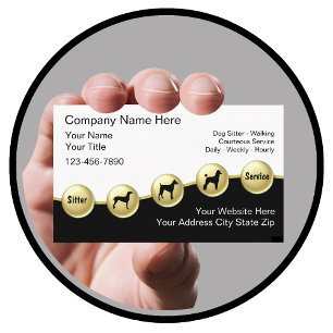Cartes de visite de garde d'enfants de chien