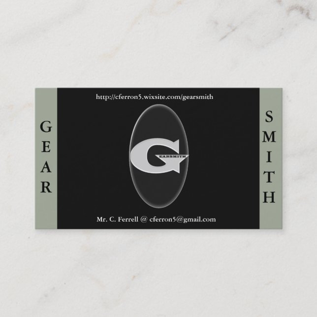 Cartes de visite de Gearsmith (Devant)