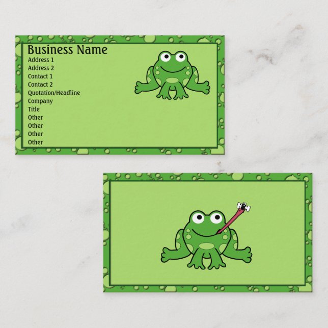Cartes de visite de grenouille (Devant / Derrière)