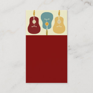 Cartes de visite de guitares - rouge