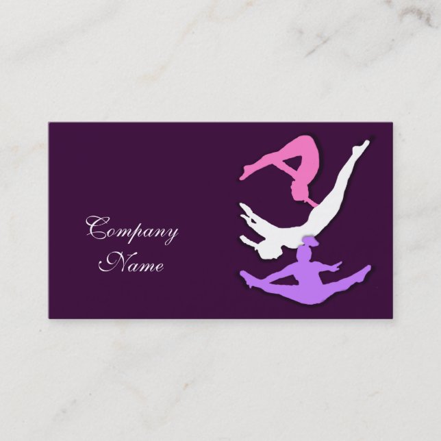 Cartes de visite de gymnaste de trempoline (Devant)