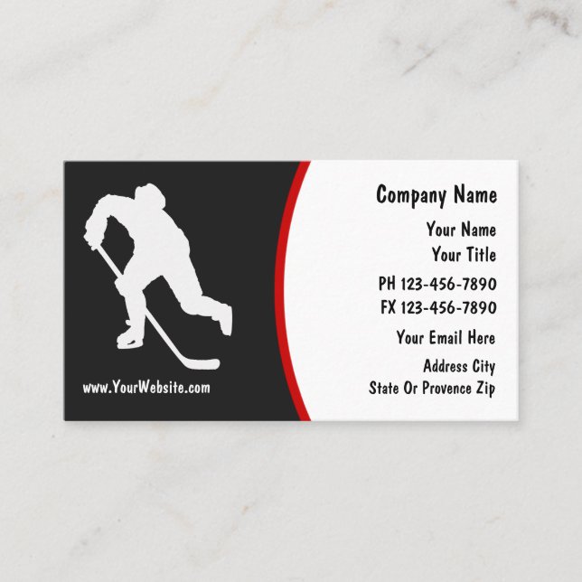 Cartes de visite de hockey (Devant)