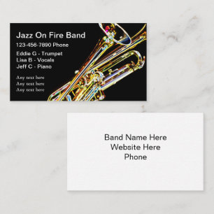Cartes de visite de jazz-band