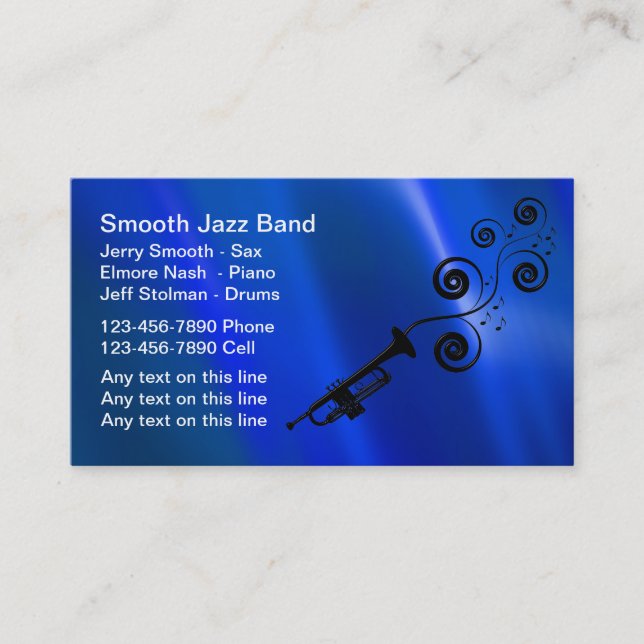 Cartes de visite de jazz-band (Devant)
