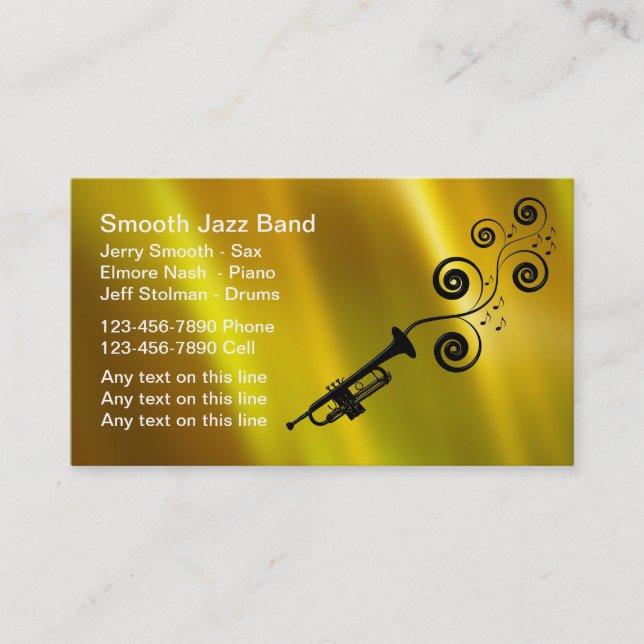 Cartes de visite de jazz-band (Devant)