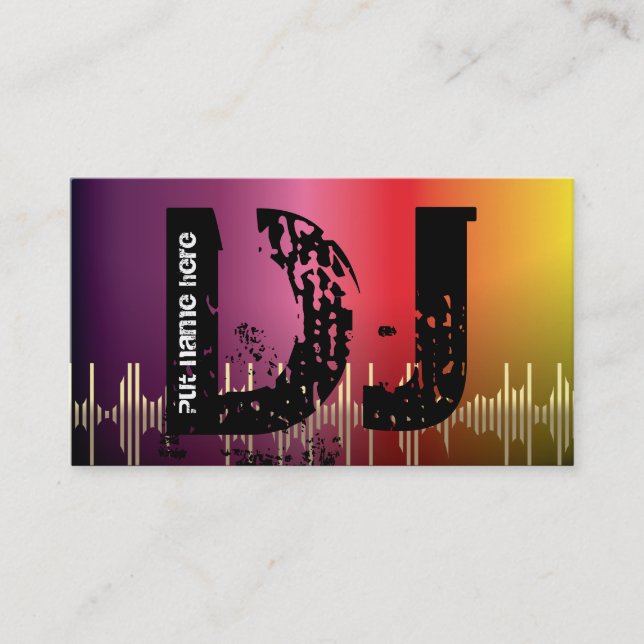 Cartes de visite de jockey DJ (Devant)