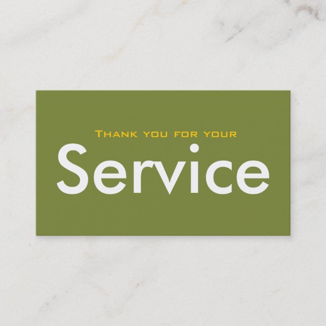 Cartes de visite de jour de vétérans (Devant)