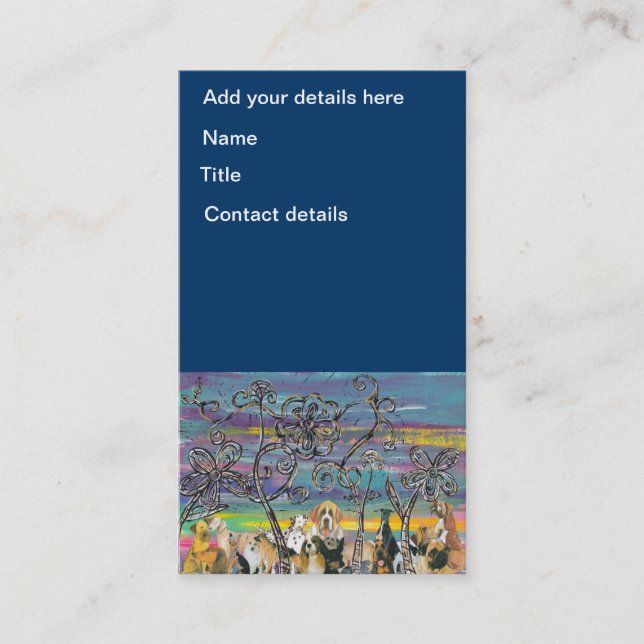 Cartes de visite de jours de chienchien (Devant)