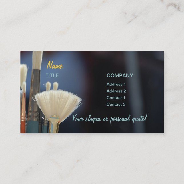 Cartes de visite de la brosse de l'artiste (Devant)