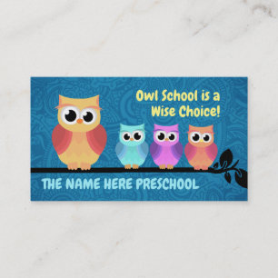 Cartes de visite de la Chouette d'école maternelle
