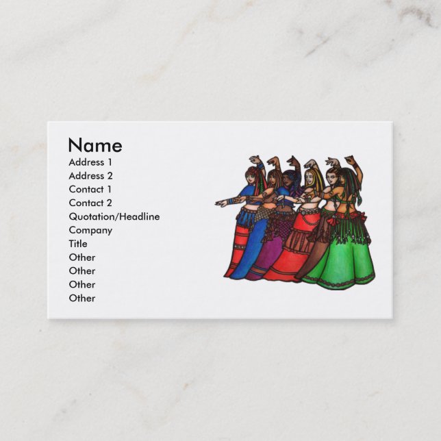 Cartes de visite de la danseuse du ventre de la li (Devant)